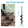 Aracombie Garden Auger Drill Bit for Planting, 3/8" Hex Drive