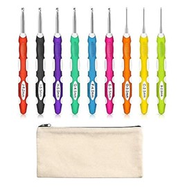 9 Pieces Crochet Hooks Ergonomic Crochet Hooks Set Needles for Arthritic Hands with a Case