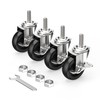 HOLKIE Caster Wheels 3 inch Locking Stem Casters, 3/8" -16