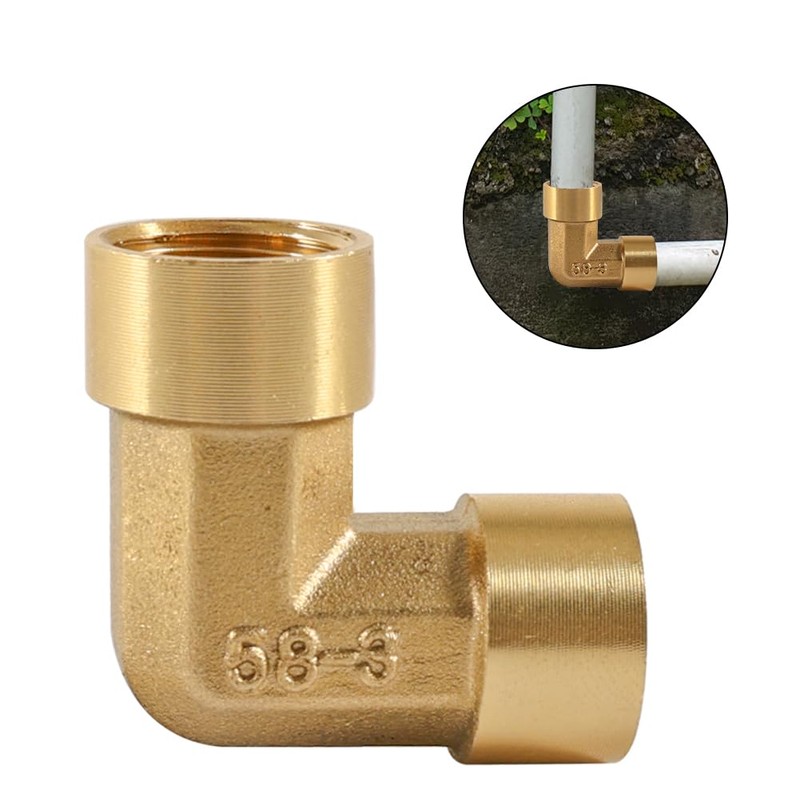 Pack of 2 Brass Angle 90°, 1/4 Inch Female Thread/IG,