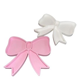 Bow Jewelry Tray - Cute Ribbon Jewelry Dish for Rings, Keys & Accessories - Kawaii Vanity Organizer - Color: Mint Green