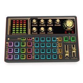 Live Sound Card, Voice Changer, Portable Audio Mixer Board Sound Effects, External Sound Cards for Live Streaming, Accompaniment, Gaming