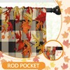 Nesphy Valances for Windows, 2 Pack, 52x18 Inch, Pumpkins Plaid