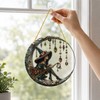 Moonlight Witch Acrylic Sun Catcher – 8-Inch Stained Glass Style