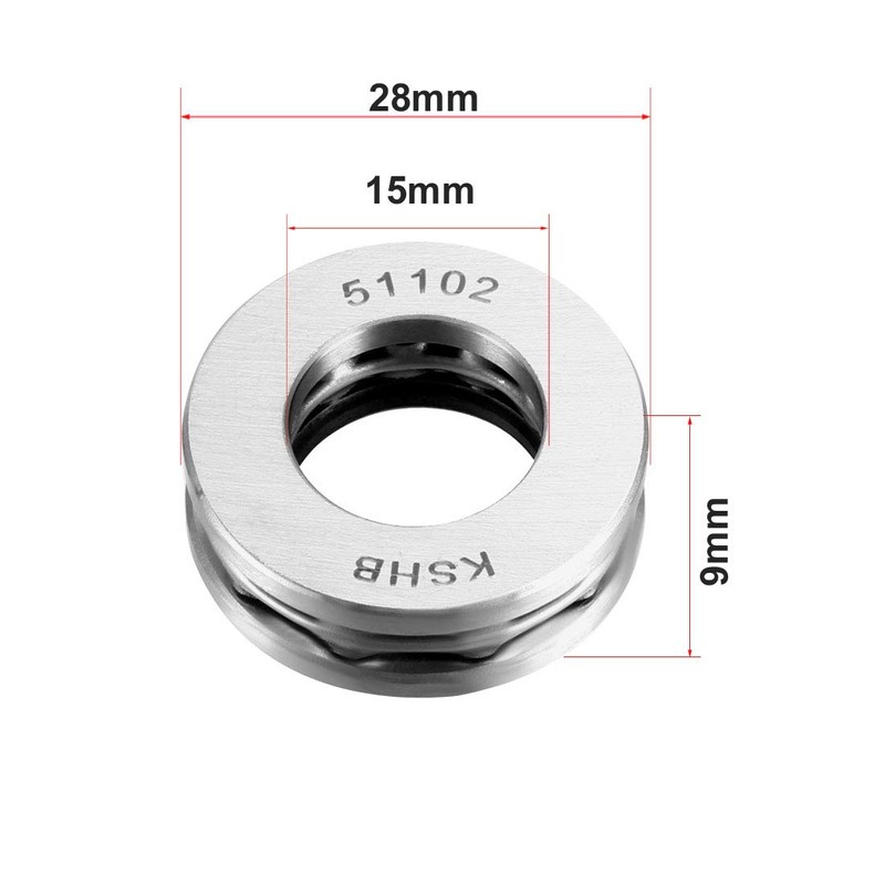 sourcing map 51102 15mm x 28mm x 9mm Chrome Steel