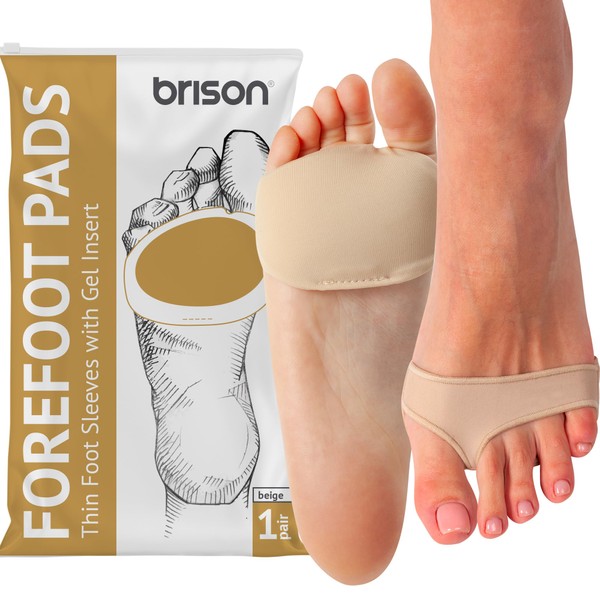 Brison Metatarsal Pads for Women Men Ball of Foot Cushion Sleeves Burning Sensations Forefoot Blisters Metatarsalgia Pain Relief Foot Health Care Tight Fitting Feet