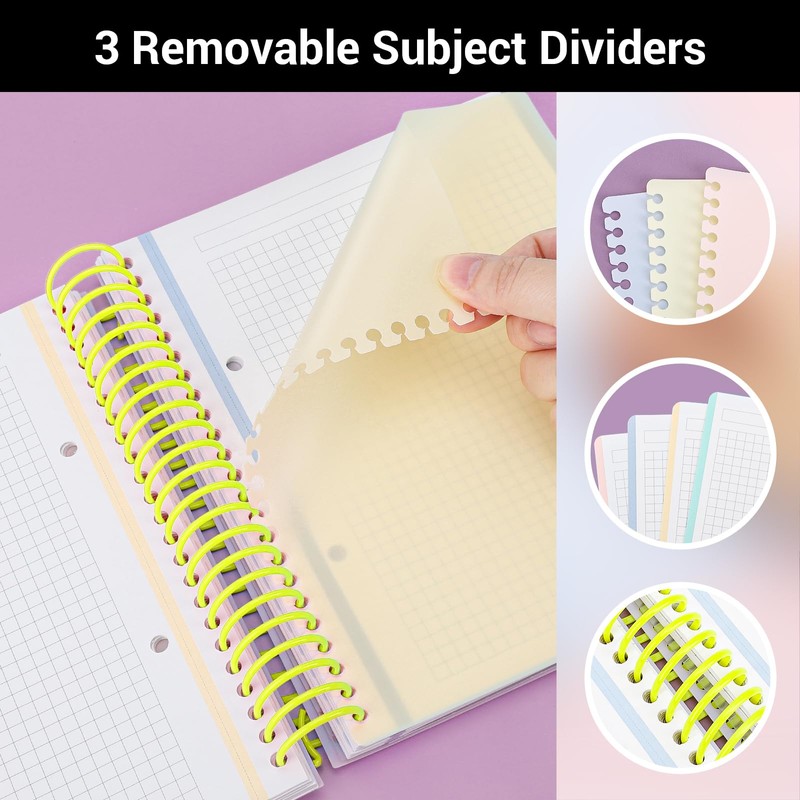 Yarotm Squared Notebook A5 - Spiral Notebook 120 Sheets -