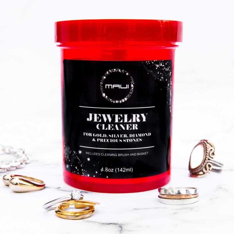 Maui Liquid Jewelry Cleaner Solution for Gold, Silver, Diamond. Safety