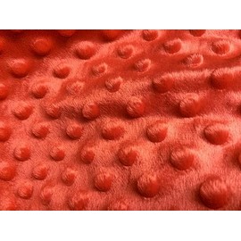 Dimple DOT Supersoft Fleece Fabric Cosy Blanket Plush Kids Cuddle-Worthy Soft Material - 160cm Wide (Carrot Red, 1 Metre)