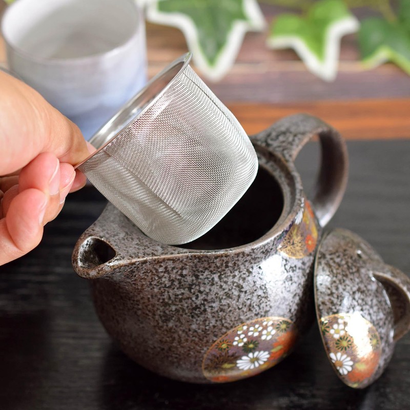 Teapot Stylish Kyuyaki Teapot Pot Leaf Pattern Ceramic Japanese Dinnerware