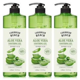 Caribbean Beach Large Capacity Aloe Soothing Gel, 1L, Pack of 3