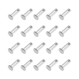 PATIKIL 4 x 12 Mm Single Hole Clevis Pins, 20 Pcs 304 Stainless Steel Flat Head Pin for Hitch Pin Lock Link Hinge Systems, Silver