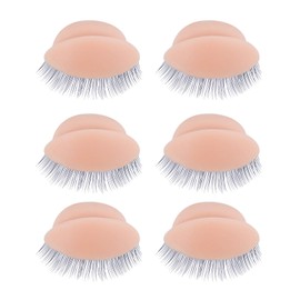 WBCBEC 3 Pairs Replacement Eyelids for Mannequin Head Removable Realistic Eyelids with Eyelashes Mannequin Head Eyelids for Eyelash Training Practice Makeup Eyelash Extensions (Skin)