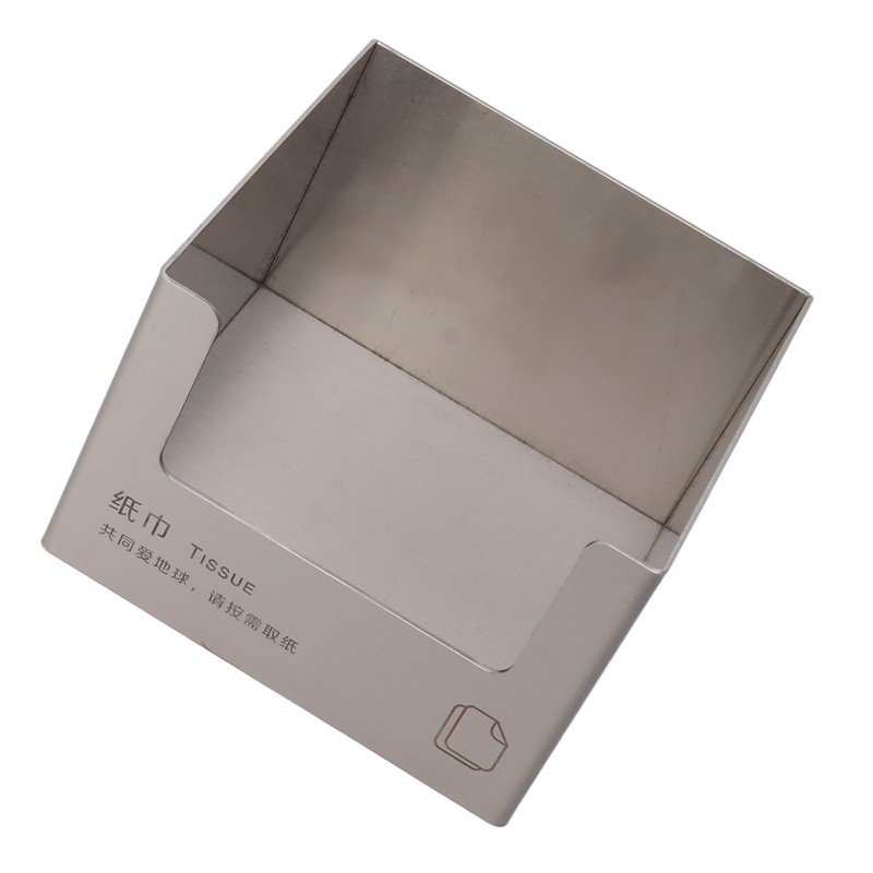 Stainless Steel Tissue Box Square Tissue Holder Large Opening Napkin