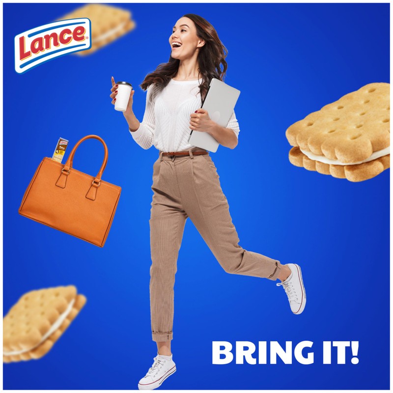 Lance Sandwich Cookies, Nekot Lemon Creme, 8 Individually Wrapped Packs,