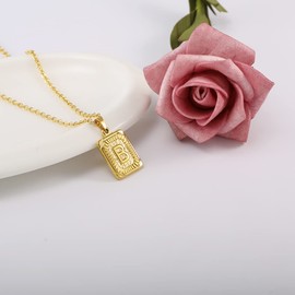 Glimmerst Initial Pendant Necklace Stainless Steel Letter B Necklace Personalizd Name Necklace for Women