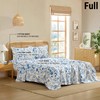 HLC.ME Blue Floral Bed Sheets - 4 Piece Bed Sheet