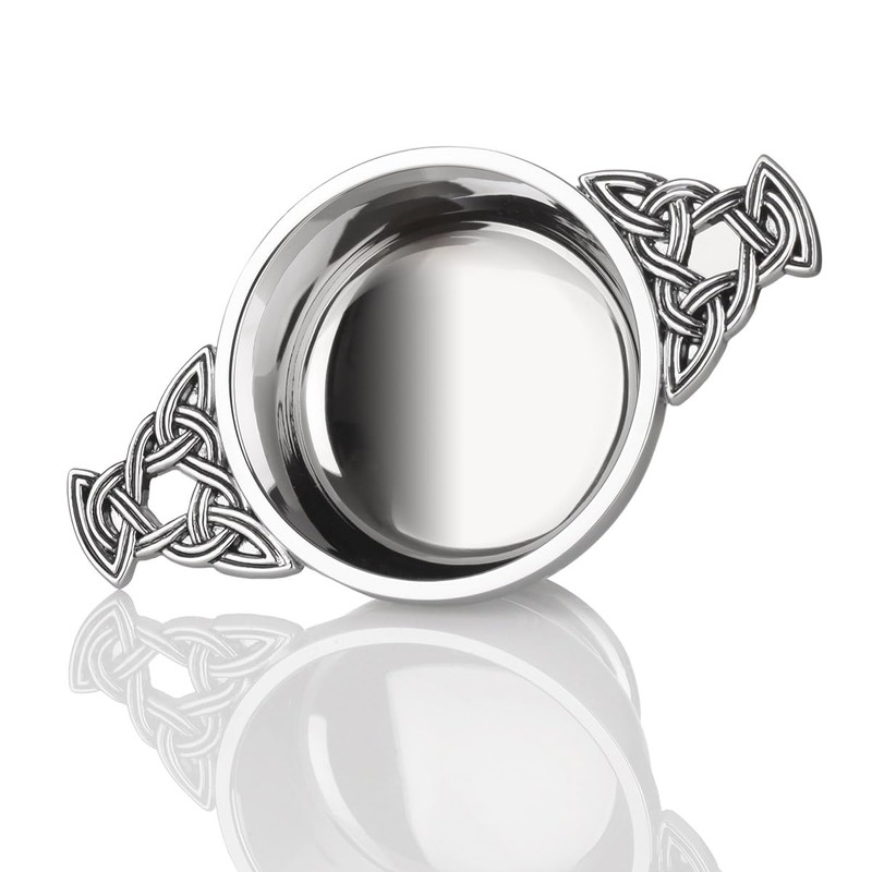 Hamilton & Young Celtic Plain Silver Plated Quaich - 3"