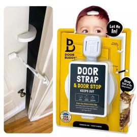 Door Buddy Baby Proof Door Latch with Door Stopper, Child Door Strap Door Prop, Door Buddy