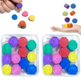 24Pcs Gonggi Korean Game, Gonggi Stones, Catching Toy Catching Pebble Stones Games, Korean Traditional Play Game with Case Family Travel Games