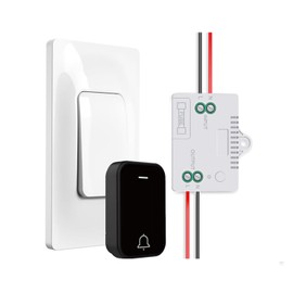 GLOBELEC Kit de interruptor y receptor de luz sin cables autoalimentado, no requiere batería, mini interruptor de control remoto con rango RF de 328 pies interruptor de luz de pared para colgante