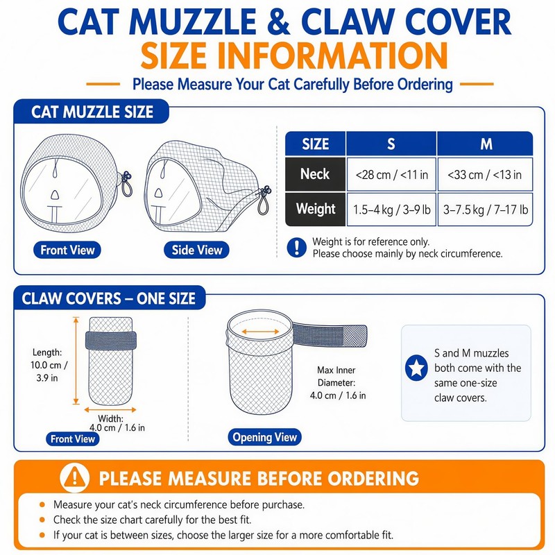 Cat Muzzle - Adjustable Anti-Bite Head Cover, Breathable Cat Grooming