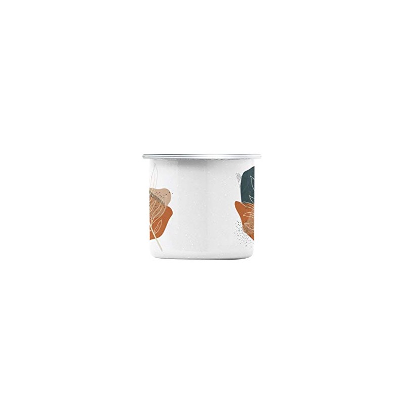 Fabulous Emaillierter Metallbecher 284ml Baumblatt Minimalistisch-rustikaler Stil