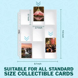 Darice 150 Pack 9 Pocket Card Sleeves Binder Sheets - Baseball Football Sport Trading Card Sleeve - Card Protector Sleeves - Business Card Organizer - Transparant One-Sided Sleeves for Cards