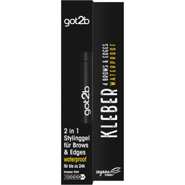 got2b Kleber 4 Brows & Edges Waterproof (16 ml), 2-in-1 Brow Gel & Hair Mascara, Sweat & Waterproof for up to 24 Hours Hold, with Practical Eyebrow Brush for Styling Hair Contours & Edges
