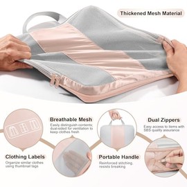 OlarHike - Juego de 10 cubos de embalaje de compresin para regalos de viaje, mujeres y madres, organizador de ropa de equipaje para viajeros,...      