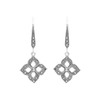 Esse Marcasite Sterling Silver Art Deco Flower Drop Leverback Earrings