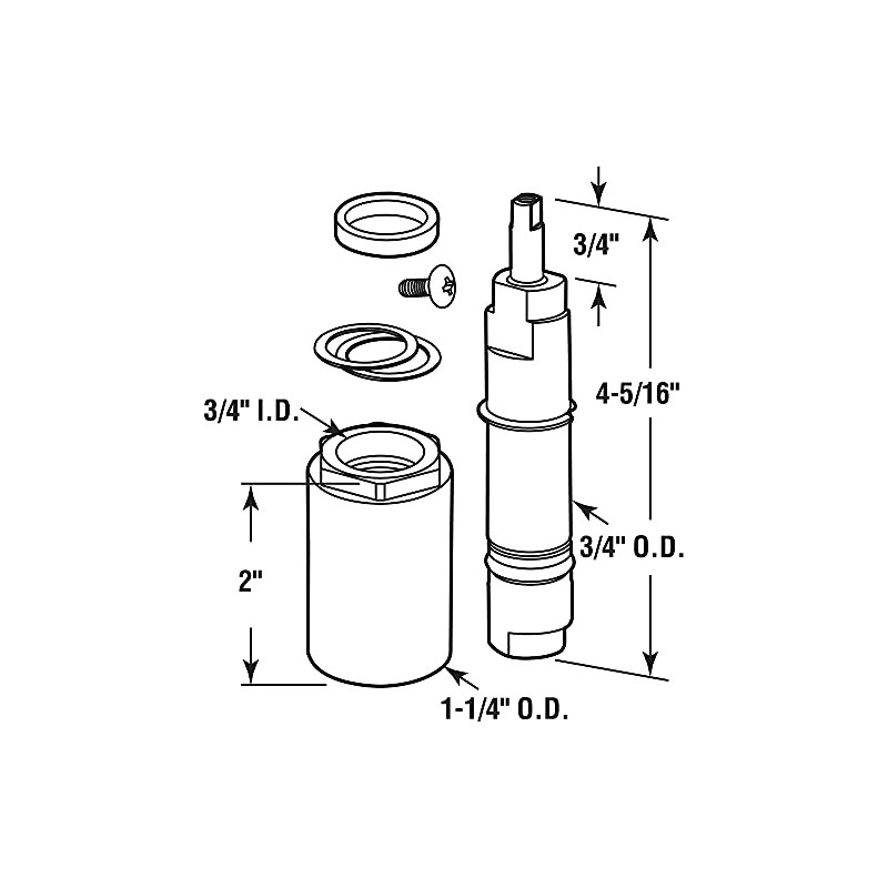 Prime-Line MP58045 Replacement Shower Cartridge Compatible with Mixet, 4-1/2 In.
