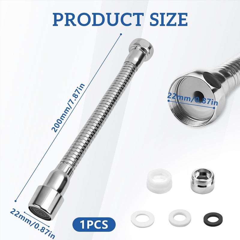 VZXZXE Tap Extension 20 cm, 360° Swivel Function, Explosion-proof and