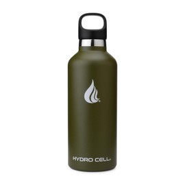 Hydro Cell Stainless Steel Water Bottle with Straw & Standard Mouth Lids (32oz 24oz 20oz 16oz) - Keeps Liquids Hot or Cold with Double Wall Vacuum Insulated Sweat Proof Sport Design (Army 32oz)*