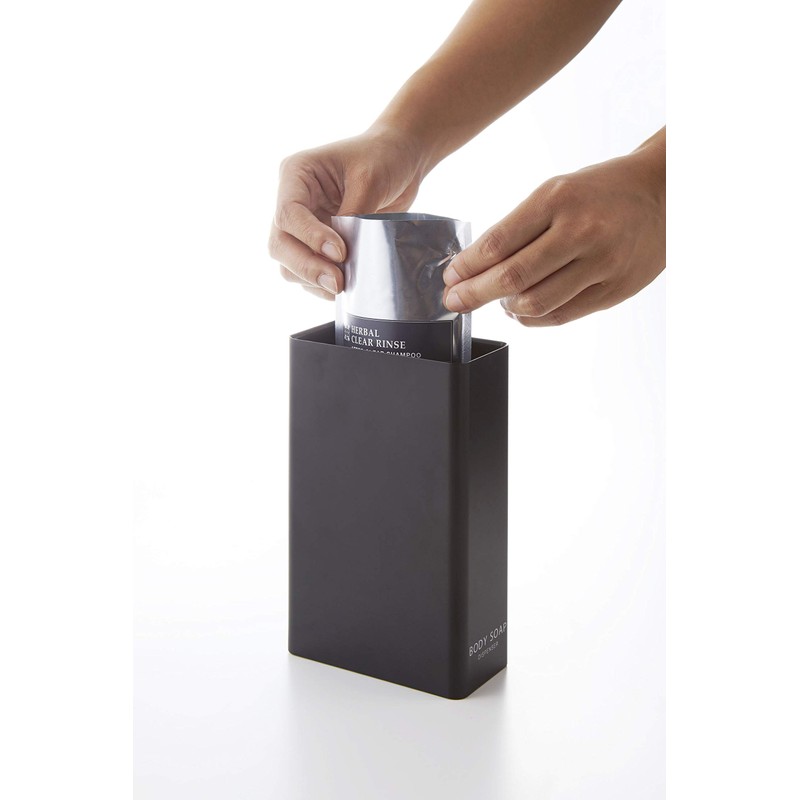 Yamazaki 4257 Two-Way Dispenser, Square, Slim, Body Soap, Black, Approx.