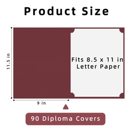 HAUTOCO 90 Packs Certificate Holders, Burgundy Diploma Holders, Document Award Covers Certificate Folders with Gold Foil Border for 8.5x11 Letter Size