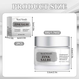 Pack of 2 Zinc Ointment for Pimples, with Tea Tree Oil and Vitamin E, Zinc Ointment Face, Cream Against Pimples, Anti Blackheads, for the Face and Butt, Back and Thigh Area