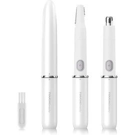 TOUCHBeauty Face Eyebrow Nose Ear Hair Trimmer, All-in-ONE Hair Remover for Women & Men, Dual Blades Shaver Battery Powered Upgraded Version TB-1458(White)