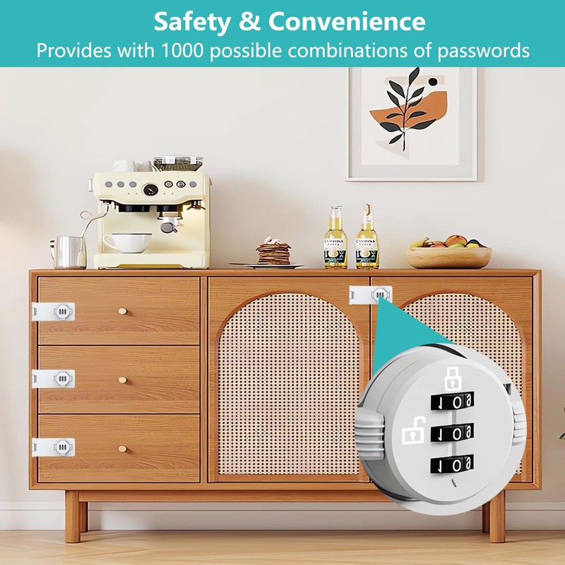 Keyless Cabinet Door Locks with Combination - 3 Digit Closet