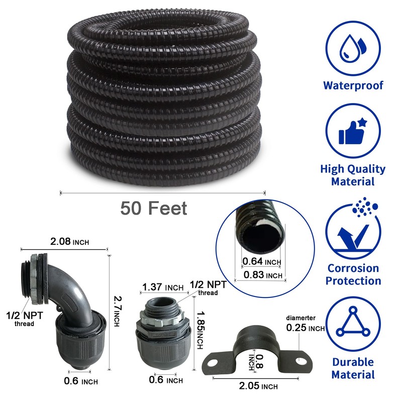 (1/2" Dia * 50 Feet) Yariwiz Black Special Extra Flexible