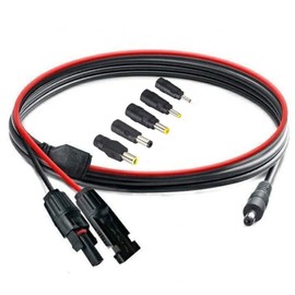 LJKTT-TEC MC-4 to DC Cable Solar Panel to DC 5.5mm x 2.1mm Male Adapter Charge Cable with DC 3.5x1.35mm, DC 4.0mmx1.7mm,DC 5.5mmx2.5mm,6.5x3mm and DC8mm Converter for Solar Panel (1.5m/5ft)