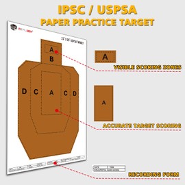 ATFLBOX 23" x 35" IPSC/USPSA Practice Paper Shooting Targets, Competition Torso Target, Paper Silhouette Shooting Target, Suitable for Pistol, Rifle, Handgun, shotgun shooting range training (10 PACK)