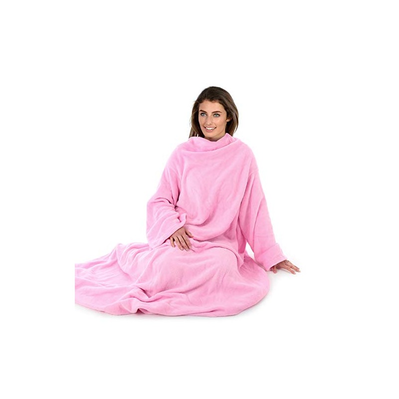 Autumn Faith Snuggle Blanket With Sleeves Wrap Around - Pink