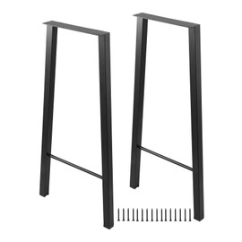 ALLCOS Bar Table Legs 40 Inch Metal Dining Table Legs Heavy Duty Metal Desk Legs Coffee Table Legs, Black, Set of 2