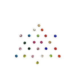 Qtron Indian Bollywood Forehead Stickers Diamond Design Jewelry Collection Small Stone Bindi (Multi-Color)