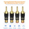 Tertullus 4 Banana Plugs Gold-Plated Banana Plugs Screwable for Speaker