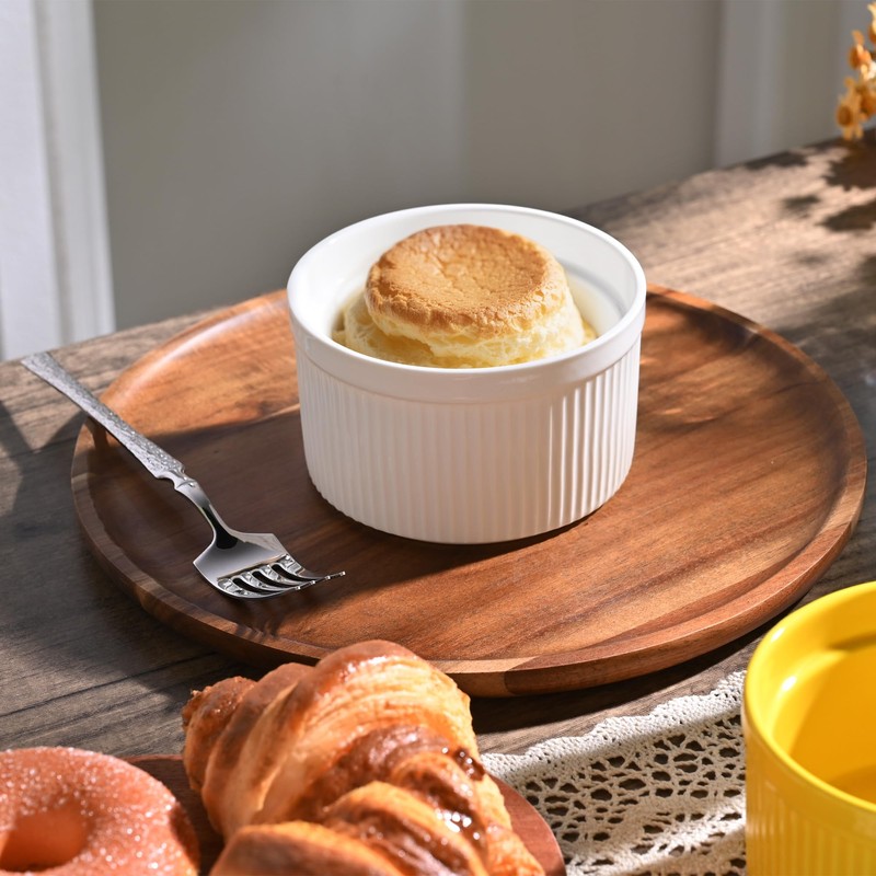 14 oz Ceramic Ramekins with Lids, Creme Brulee Ramekin Oven