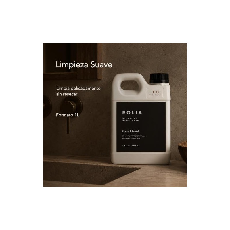 Jabón Líquido para Manos, Stone & Santal, No Reseca, 1L