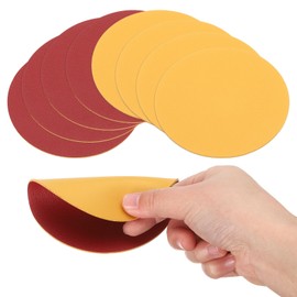 sourcing map Round Drink Coasters, 8Pcs 4"x4" PVC Dual Color Dual Sided Non-Slip Non-Stick Waterproof Leather Coasters for Drinks, Coffee Table, Housewarming Gifts, Home Decor, Red & Yellow