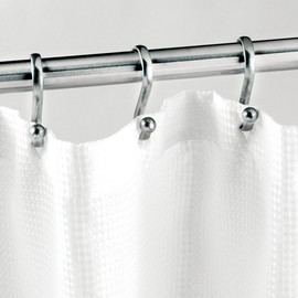 iDesign Axis Decorative Steel Shower Curtain Hooks - 2.91" x 0.5" x 2.11", Silver (Pack of 12)